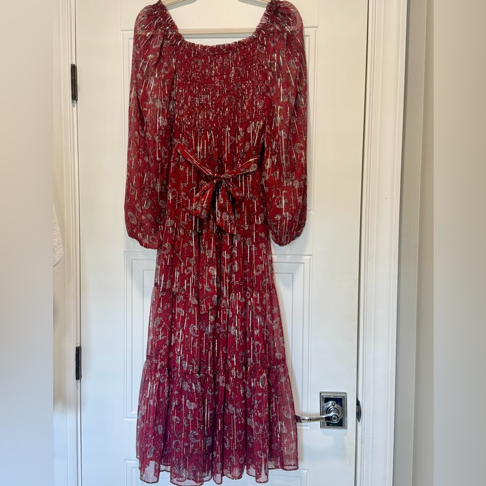 A Loves A Red Patterned Maxi Dress Small